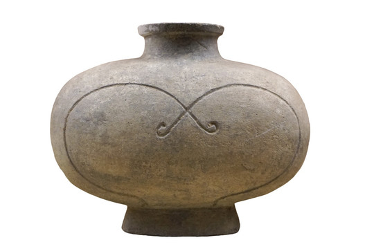 青岛汉墓出土陶器 鸭蛋形陶壶