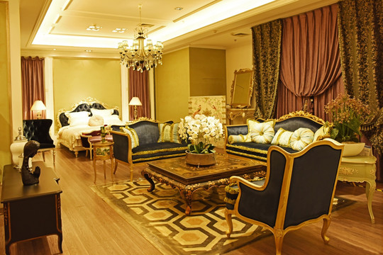 别墅套房设计 欧式沙发客厅设计