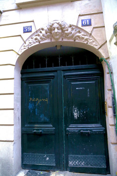 门 铁门 石门框 门框雕刻