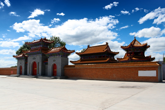 传统建筑 中国建筑 琉璃瓦 红