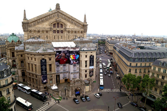 俯瞰巴黎 巴黎街道 路口交通