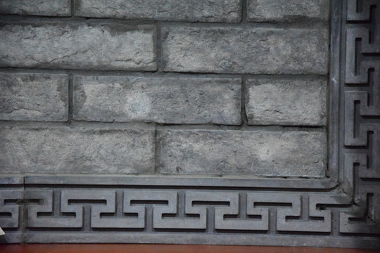 唐语砖雕回字纹边框
