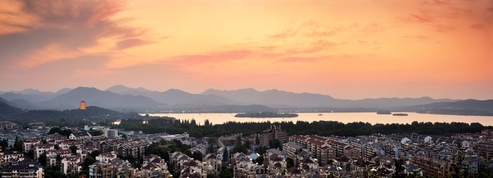 杭州西湖全景