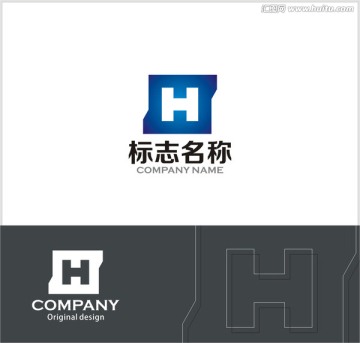 字母SH logo设计 标志