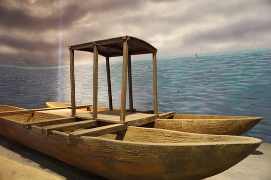隋代双体木船 古代双体独木舟