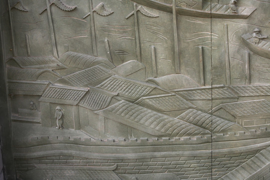 古代生活场景浮雕