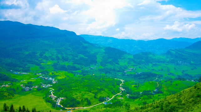 山村 绿色 村庄