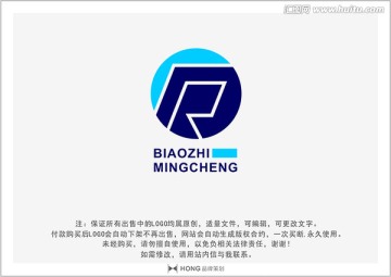 R 蓝色 LOGO 标志