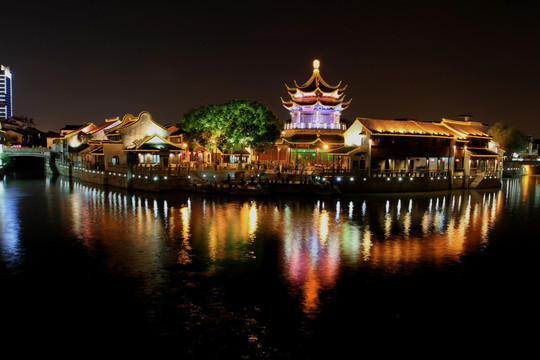 山塘街 阊门码头 夜景