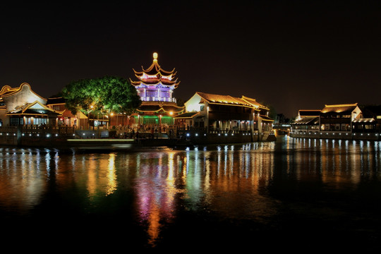 山塘街 阊门码头 夜景