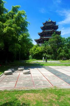 中式古典园林棋苑
