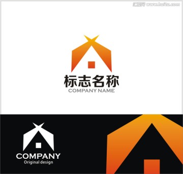 房屋logo 字母XA 标志