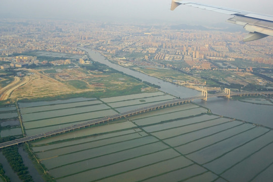 深圳宝安地区 东宝河沿岸航拍