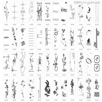 平开门镜花 移门雕刻 路径图