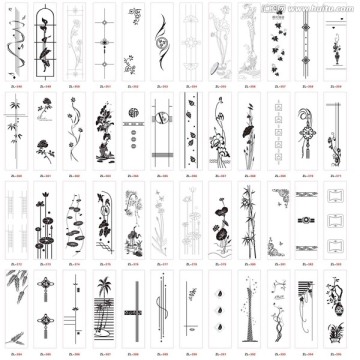 平开门镜花 移门雕刻 路径图