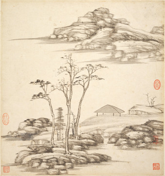 山水古代名画 明代 王鉴