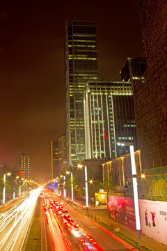 成都春熙路总府路夜景