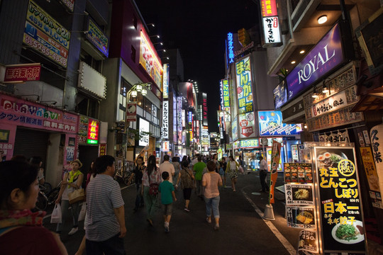 日本东京 新宿夜景 歌舞伎町