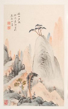 山水水墨画 清代 杜湘