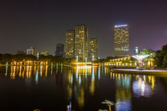 广东省佛山市千灯湖公园夜景