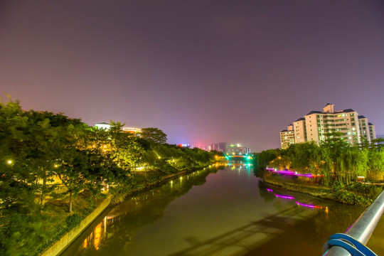 广东省佛山市怡海公园夜景