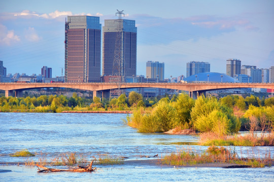 伊犁河8月河畔风景