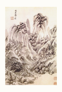 山水风景国画 原画扫描稿