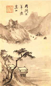 山水风景水墨山水国画