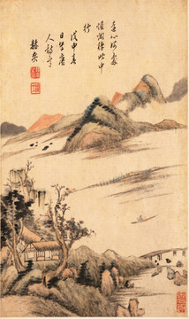 山水风景水墨山水国画