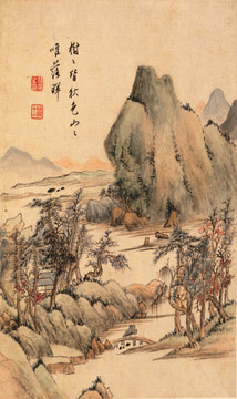 山水风景水墨山水国画