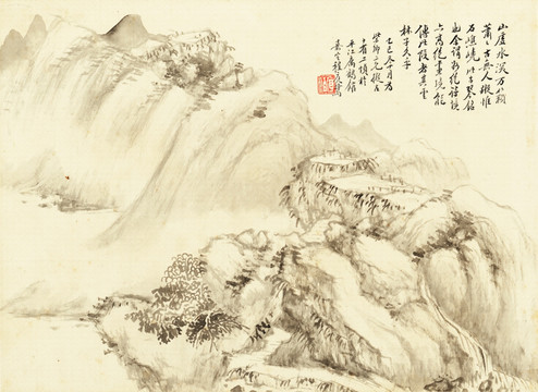 山水风景水墨山水国画