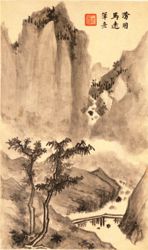 山水风景水墨山水国画