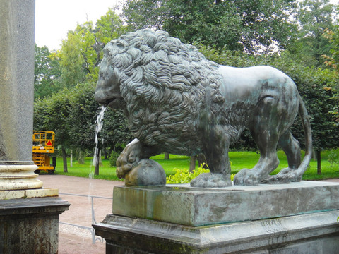 圣彼得堡 夏宫 雕塑 狮子
