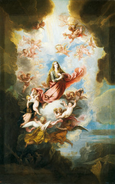 天使圣母古典人物油画
