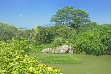 园林绿色水边景