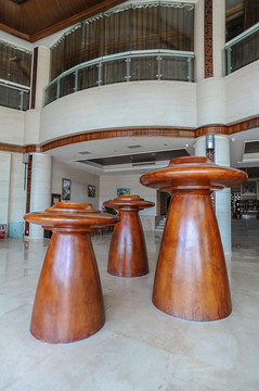 宾馆大厅抽象木雕
