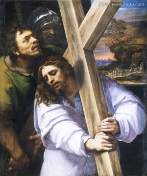 耶稣十字架宗教油画