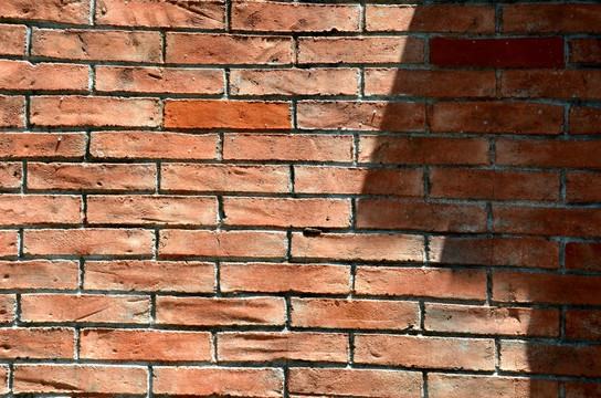 砖墙 红砖墙上的影子