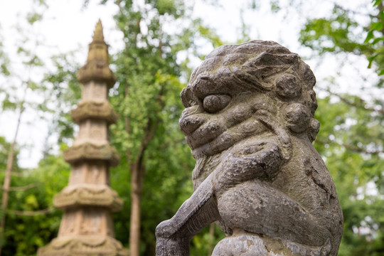 成都武侯祠 石狮子 石塔