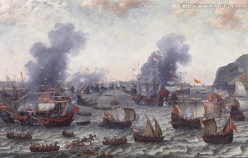 大海战争风景油画