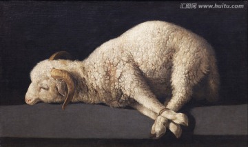 绵羊 动物油画