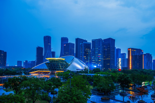 杭州钱江新城夜景