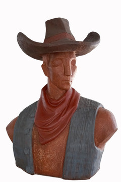 人物雕塑 美国牛仔