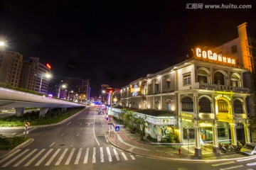 广东省江门市紫茶路夜景