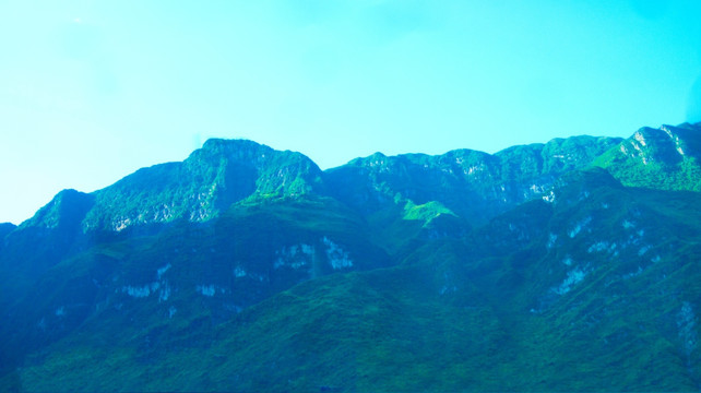 青山 大山 夕阳