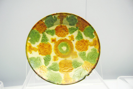 瓷盘 彩色釉陶印花碗