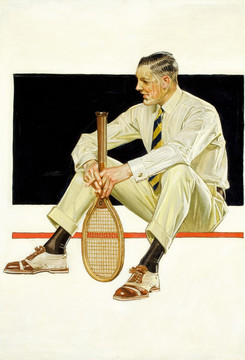 运动网球绅士人物装饰画