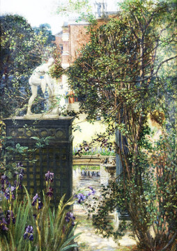 皇室庭院风景油画