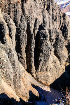 巴音沟峡谷灰褐色岩