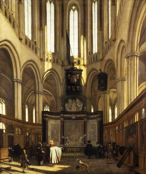 欧洲教堂建筑风景油画